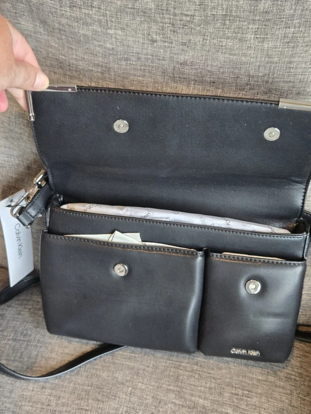 Calvin Klein Mica Flap Convertible Shoulder Bag - Black